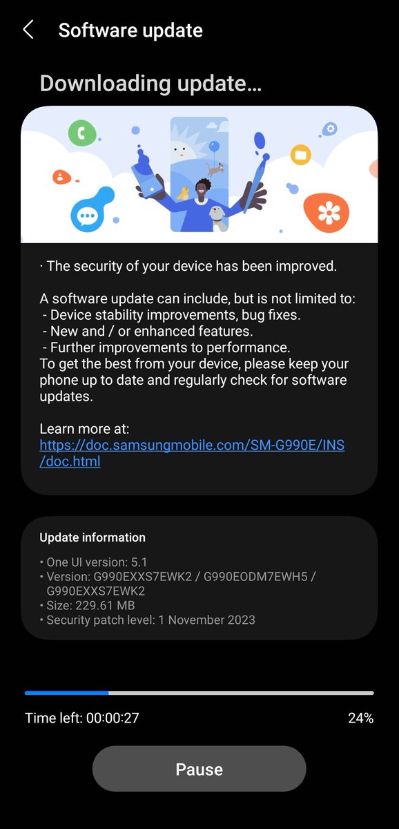 jodanhq's tweet photo. @BuligaDavidCri1 S21 FE Exynos India got November patch ! 
Waiting for One UI 6 ! https://t.co/dKEUEp1inM