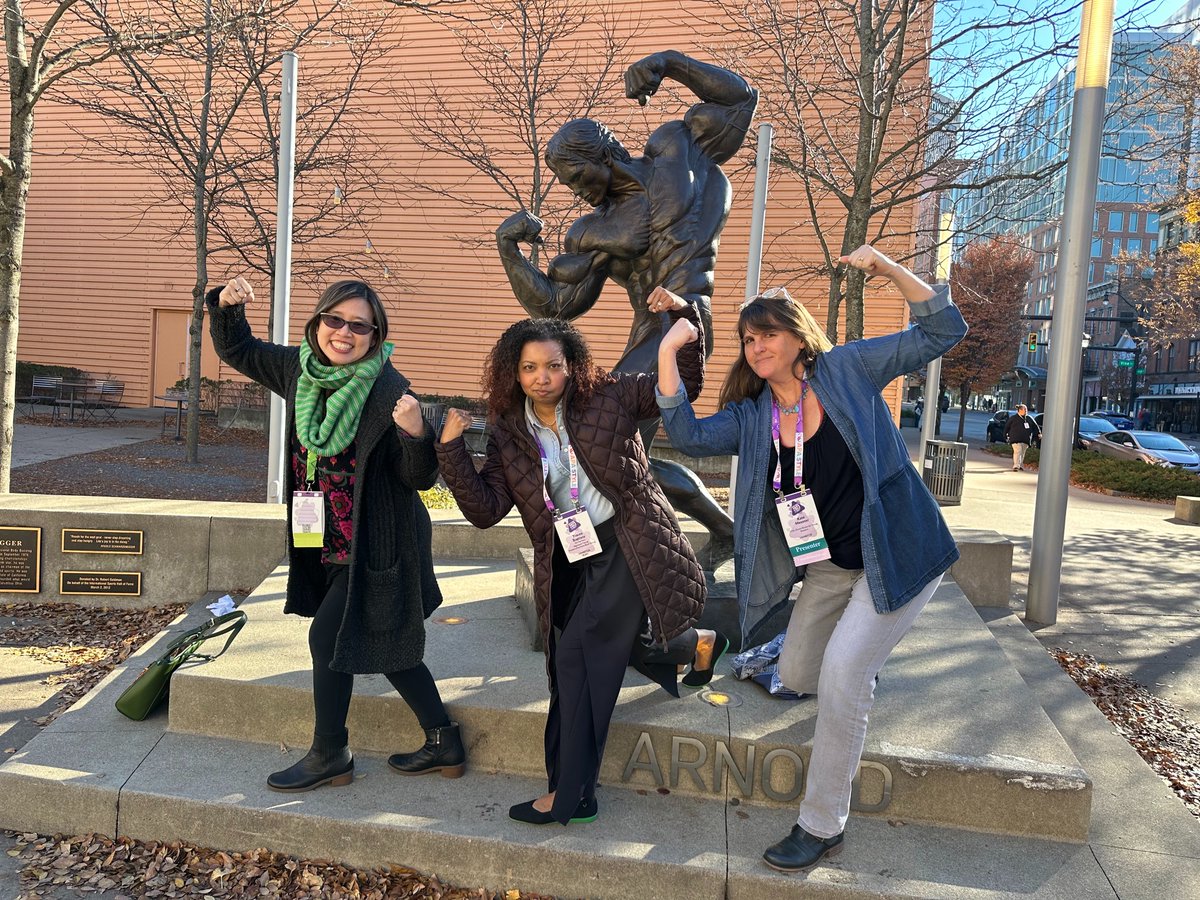 One of the things I loved about #NCTE23 was that even though everyone was super-busy with panels and signings and essential conversations about protecting kids' right to read, there was time for a little silliness, too. Thanks, @pacylin & @TraceyBaptiste!