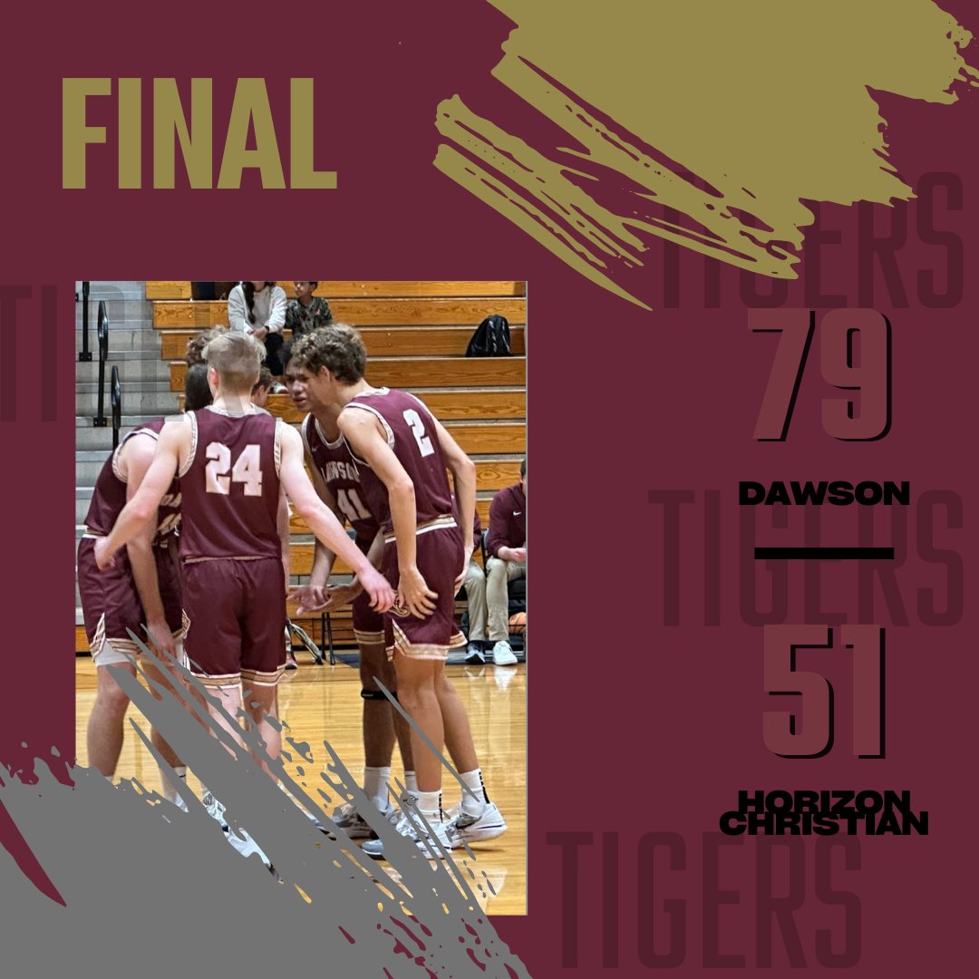 Final from last night's game against a scrappy Horizon Christian Team.

<a href="/treyharvey_/">Trey Harvey</a> with 32pts, 13rebs, 5asts
<a href="/EthanP200624/">Ethan Parker</a> with 12 pts, 7asts, 5rebs
<a href="/CadenReed19/">Caden Reed</a> with 16pts
<a href="/Joshua_Priest31/">Joshua Priest</a> with 10pts 

The Tigers will face off against Wesleyan tonight. More to come on that.