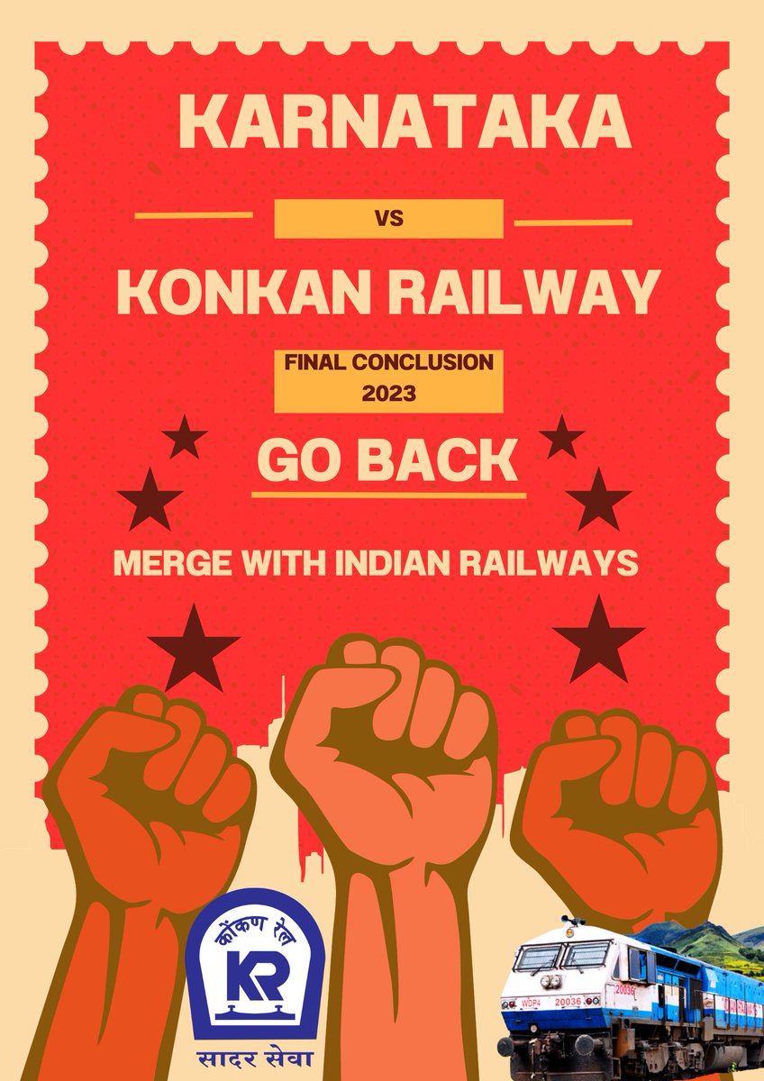 Give us Rail Freedom from <a href="/KonkanRailway/">Konkan Railway</a> , <a href="/RailMinIndia/">Ministry of Railways</a> are making fantastic upgradation we are still in British era.! enough is enough we also need doubling , water filling terminals and Originated Trains to other part of India. #mergeKRwithIndianrailway. <a href="/AshwiniVaishnaw/">Ashwini Vaishnaw</a>