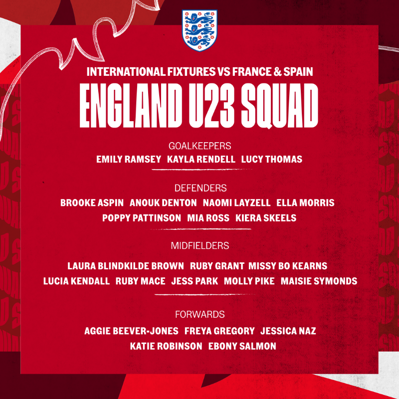 Lionesses's tweet photo. 23 #YoungLionesses have been selected for the upcoming November fixtures against France and Spain! 💪