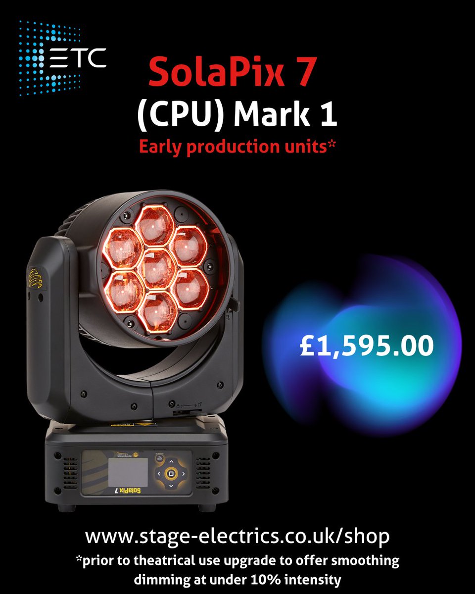 stage_electrics's tweet photo. 🌟 BLACK FRIDAY DEAL ALERT! 🌟- DAY 2

Dive into the mesmerizing world of ETC SolaPix, with deals on the SolaPix 7 and 19.

https://t.co/qhDz0XDTXR

#StageElectrics #wemakeperformancepossible #BlackFriday #lighting #ETC #ETCdiscounts #HighEnd #lightingdiscounts https://t.co/SxZfpP9We0