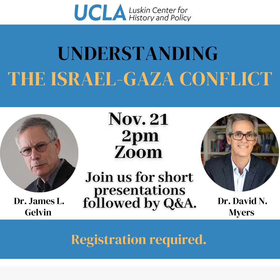 TODAY: Join us on Zoom at 2pm PT to learn more about the history and events leading up to the current conflict between Israel and Hamas, and what the future may hold. Registration required: tinyurl.com/3hmc7mtc