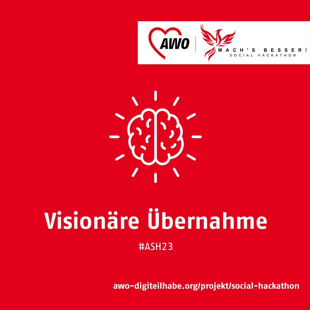 AWOBund's tweet photo. 📢 Achtung, Visionär*innen! 
Ab morgen übernimmt für die nächsten Tage das Team vom "Mach's besser - AWO Social Hackathon" immer wieder diesen Account. Dann gibt's hier live spannende Einblicke &amp; Infos. Gerne liken, teilen, dabei sein!
#ash #ash23 #echtawo #AWOdigital #Hackathon https://t.co/PDq796grPG