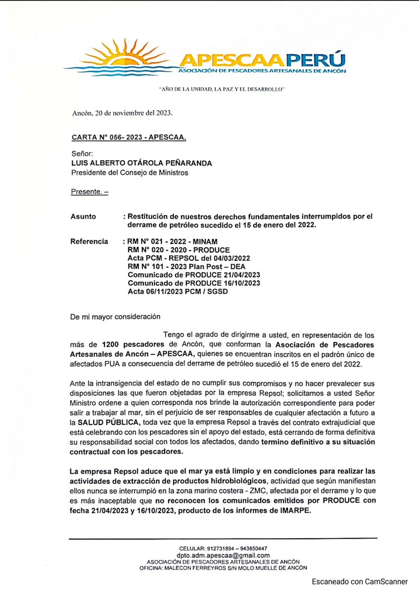 FrenteDefensaPE's tweet photo. Pescadores artesanales de zonas afectadas por hidrocarburos solicitan autorización para retomar actividades; sin embargo, el Estado NO aprueba el Plan de Remediación propuesto por @Repsol y los estudios establecen la toxicidad de productos marinos.
#HaztecargoRepsol https://t.co/KcdPpg9LQ7