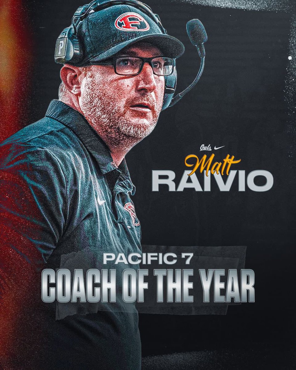Congratulations to head coach Matt Raivio (<a href="/RaivioMatt/">Coach Rav</a>) on being named Pacific 7 American Division Coach of the Year! #LoopRoad