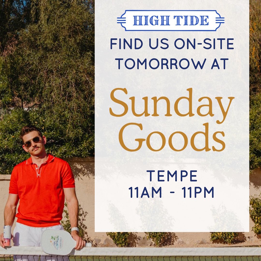 We’ll be at <a href="/sundaygoods/">Sunday Goods</a> on-site all day tomorrow for Green Wednesday! 🤙 Come hang and get High Tides on BOGO!