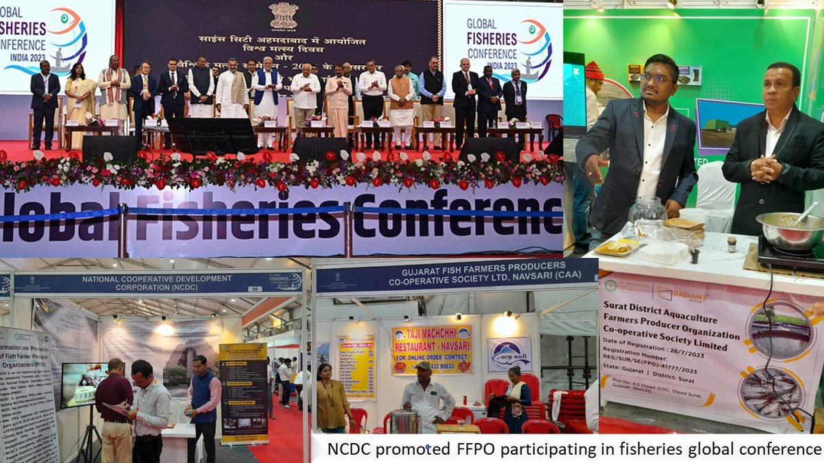 mdncdc's tweet photo. The National Cooperative Development Corporation (NCDC) participating in the global fisheries conference which is ongoing from the 21st to the 22nd of November in Ahmedabad, Gujarat, provides opportunities for Fisheries Cooperatives/FFPOs in the growth of the fisheries sector. https://t.co/oqBxr1A8VM