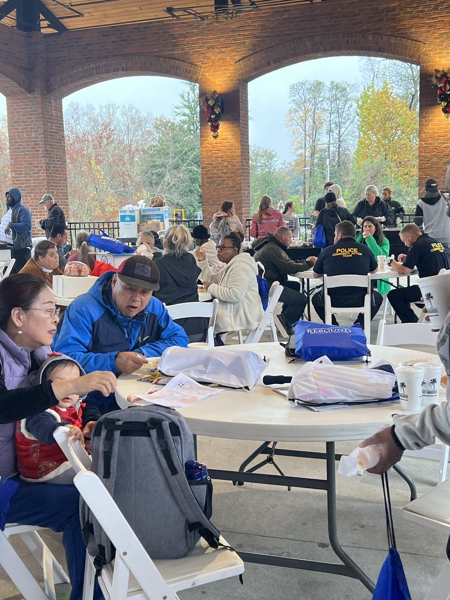Attendees are enjoying their free Thanksgiving meal provided by Bountiful Harvest. 
<a href="/USCCarolinaNews/">USC Carolina News & Reporter</a>