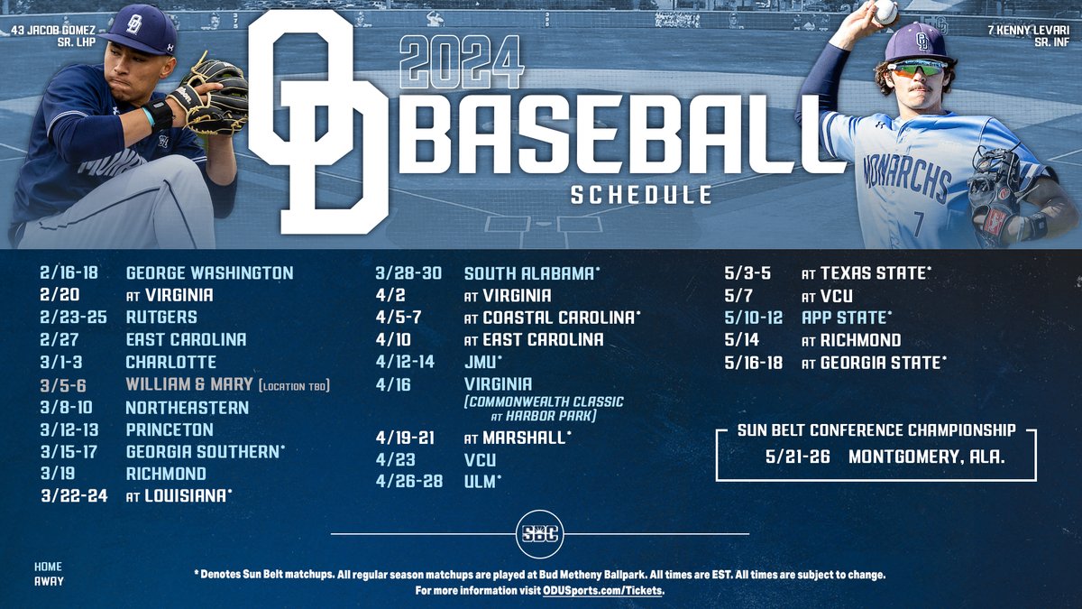 Mark your calendars Monarch Nation, our 2024 schedule is here! ⬇️ 📰 - tinyurl.com/3uv6f2dn #ODUSports | #ReignOn | #Monarchs