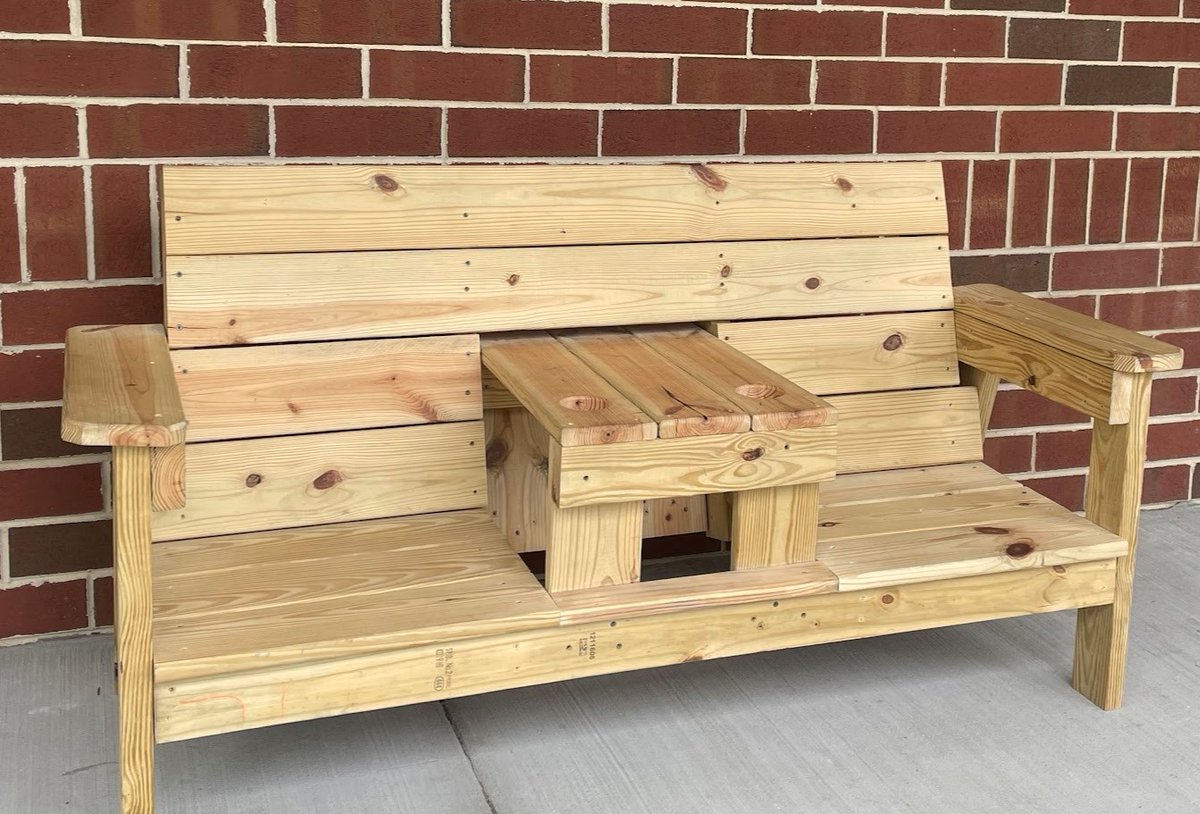 THCTT's tweet image. Our Carpentry program is currently offering the opportunity for any community member to pre-order a double-chair bench with table and cup holders.

Please view the flyer at the link below to see a photo and additional details about the bench and order: tinyurl.com/carpentrybench