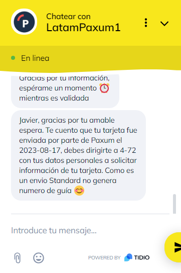 Studio4RCol's tweet photo. Bonita la forma de quitarle el dinero a los clientes por parte de @paxumlatam. Ellos expiden la tarjeta y la envían x 4-72 pero sin guía.  4-72 también dice que ellos no pueden hacer seguimiento solo con el ID. 
 Conclusión: #Paila #PaxumLaBlue https://t.co/BVbKg839uF