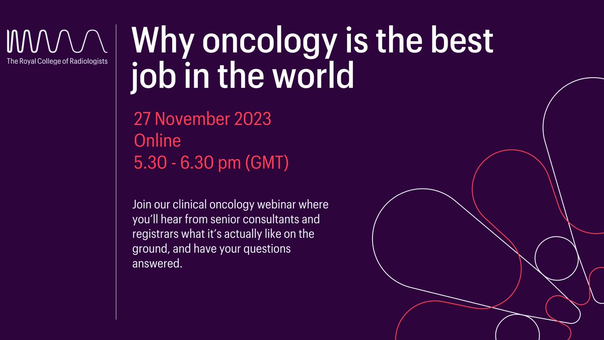 Know someone who'd make a great clinical oncologist?

We’re running a webinar to discuss why oncology is the best job in the world and how to apply for training.

We'd love you to share this with interested junior doctors and medical students! Learn more: rcr.ac.uk/choose-oncolog…