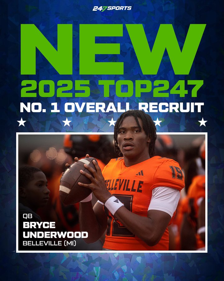 247 QB Bryce Underwood is the new No. 1 player in the updated Class of