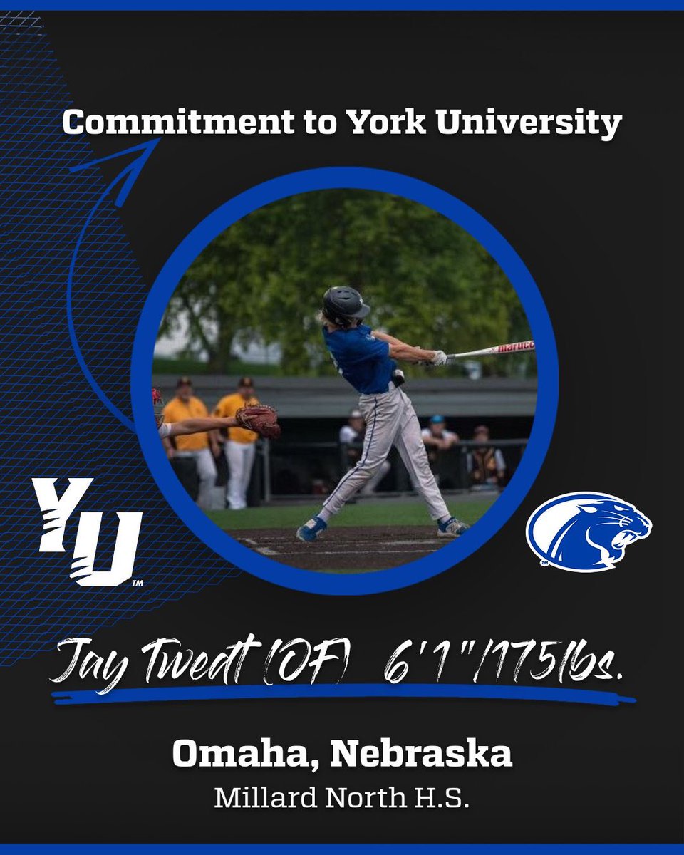 I’m very excited and blessed to announce my commitment to York university to further my academic and athletic career! I want to thank God, family, coaches, and teammates for all the support and help they’ve given me along my journey! #YUBaseball