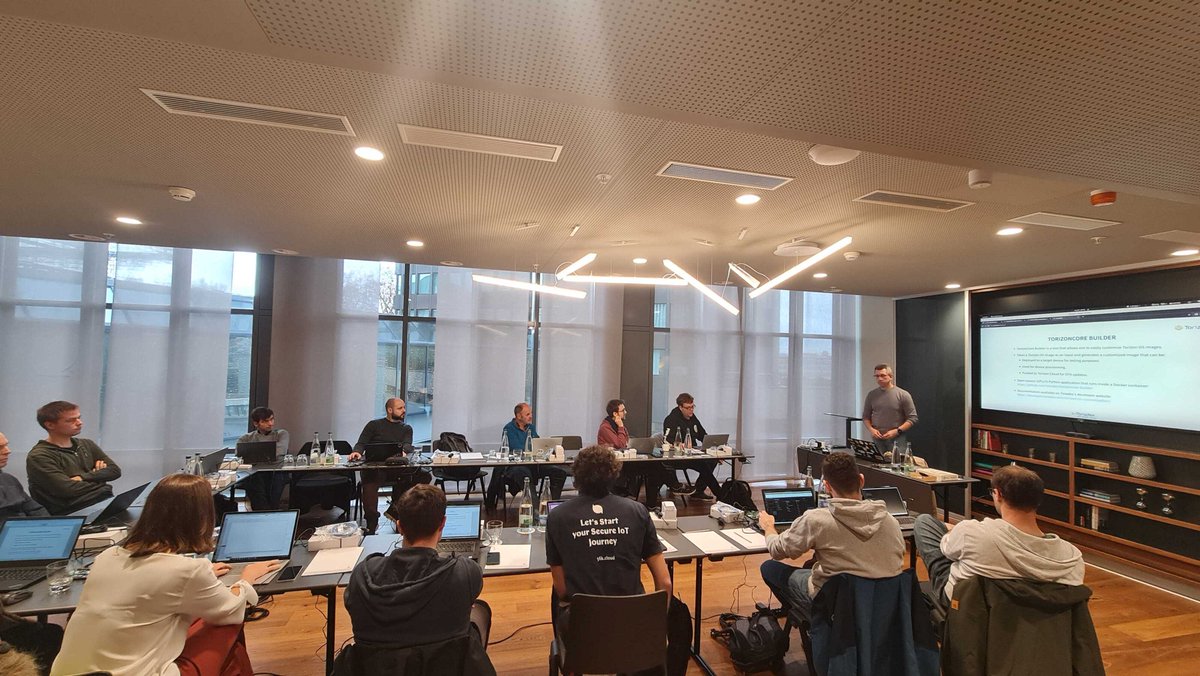 Toradex's tweet photo. Our #TorizonBootCamp Tour continues this week with enthusiastic participants in Munich, Zurich, and a few more locations to go! Special shout out to @sergioprado for sharing the #Torizon journey worldwide!

#TorizonOS #EmbeddedLabworks #IoT #EmbeddedLinux #LinuxOS #YoctoProject https://t.co/ITdpx6TA9x