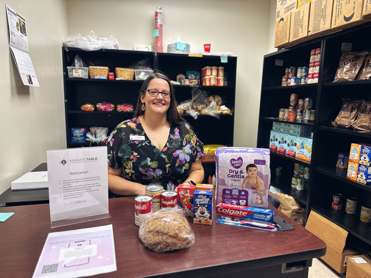 The #MGA food pantry, Knights’ Table, has received a $6,000 grant from @SwipeHunger and @StopHungerUSA. As a result, Knights' Table can serve more students and employees in need. 🥕🥫🍞💜 Details: tinyurl.com/228xma3s