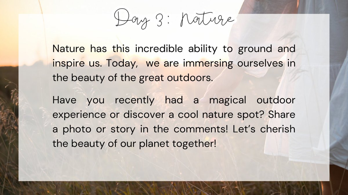 COOP_ThereItIs's tweet image. Day 3 - Embracing nature's wonders 🍃✨ Share your favorite outdoor moments and discoveries below! Let's celebrate the beauty of our planet 🌍💚

#7DaysOfThanks #COOP_ThereItIs #PeopleOpsATT #LifeAtATT