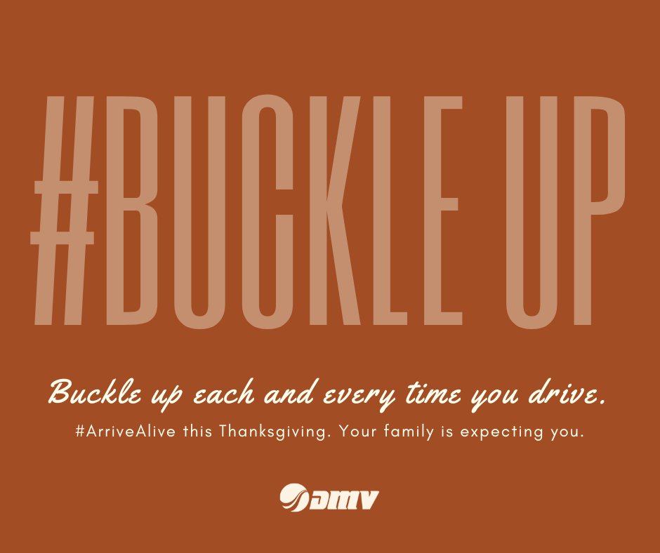 VirginiaDMV's tweet photo. Before you start your Thanksgiving drive, make sure you and all your passengers are buckled up. Law enforcement is helping keep Virginia's roads safe with the #ClickItorTicket campaign now through November 30. #BuckleupVA https://t.co/NKVMG5VEgp