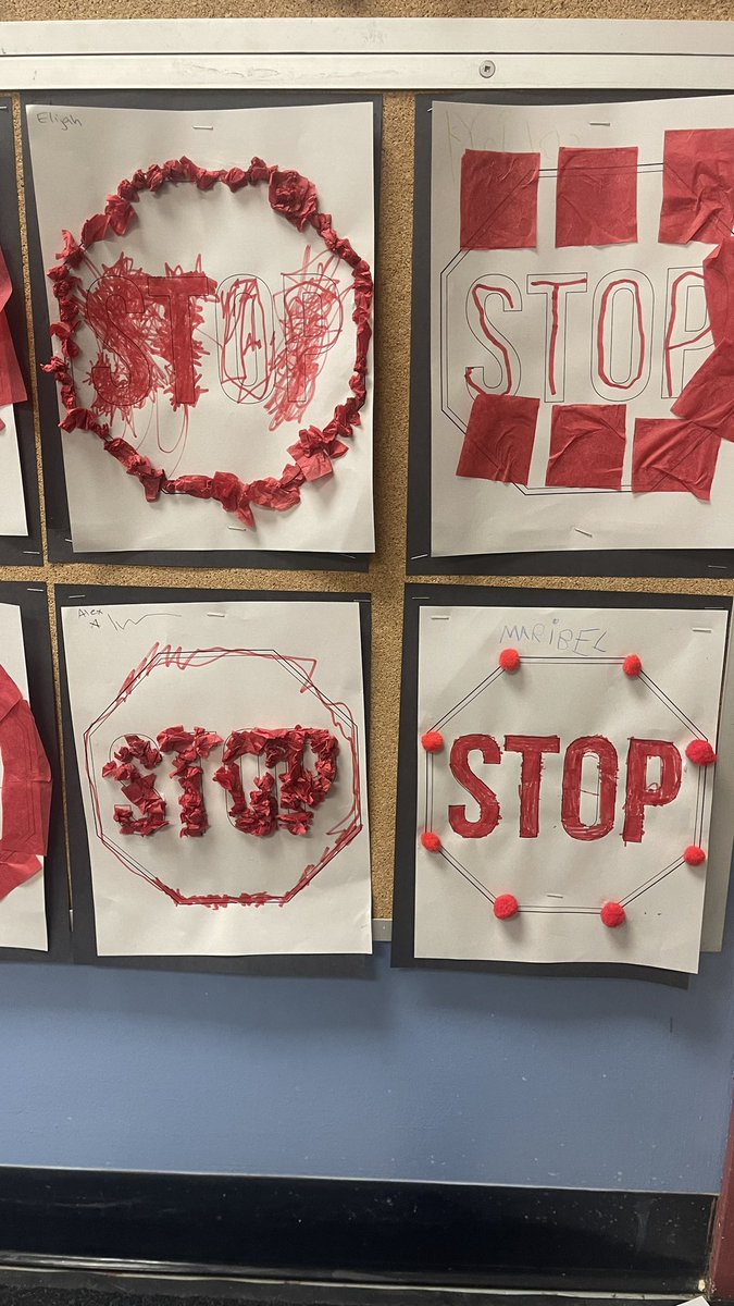 On our second day of bullying awareness and prevention week, kinders decorated their stop sign with Red! 🛑 <a href="/SetonWildcats/">SETON DPCDSB</a> <a href="/DPCDSBSchools/">Dufferin-Peel Catholic District School Board</a>