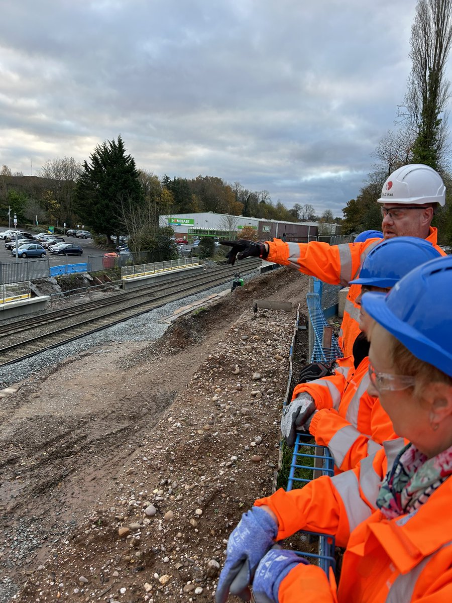 gardensinboots's tweet photo. With fellow Cllrs @cummins23 & @marylockelabour Checking out progress at the three Camp Hill line stations at the invitation of @VolkerFitzUK & @WMRailExecutive #moseley #kingsheath #pineappleroad https://t.co/3OW36606vO