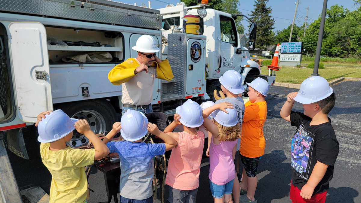 NobleREMC's tweet photo. Help us represent electric co-ops nationwide! Vote for our photo – Hats Off to Learning (below) – in the NRECA Member Decal contest, which could decorate co-op headquarters and vehicles across the country. Simply find our photo and press the thumbs up: https://t.co/722uoWv2k7 https://t.co/sOtMSJtuNl