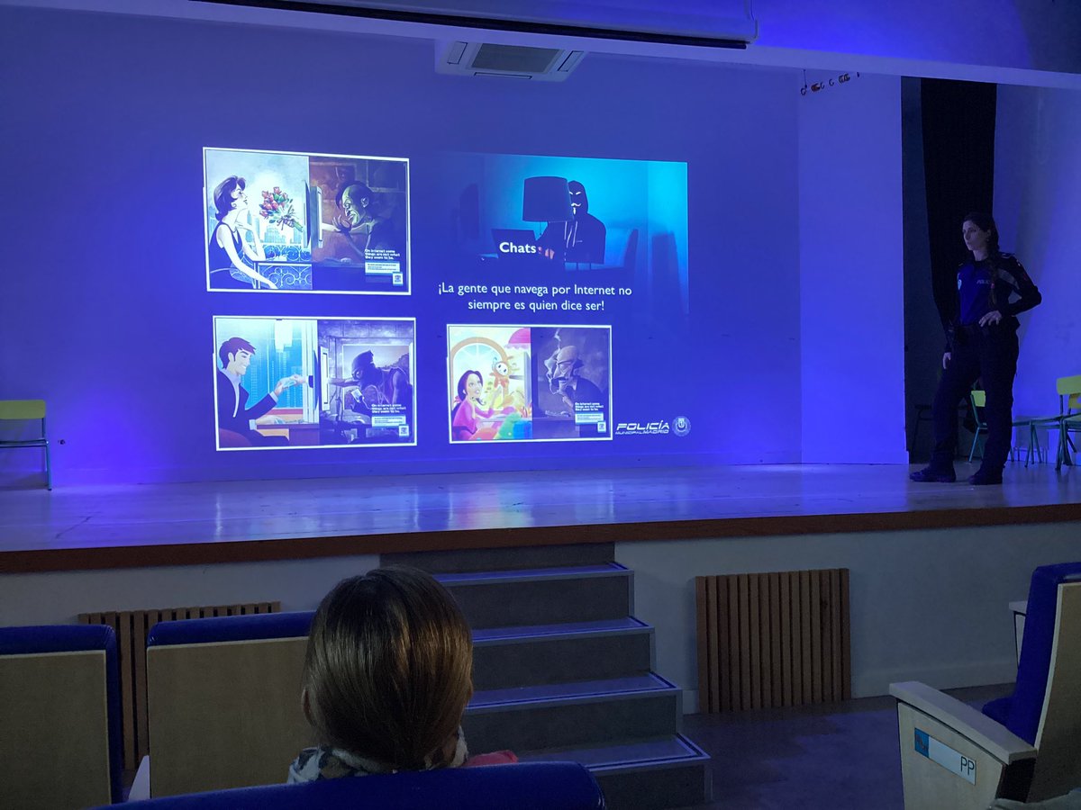 FGarrigou's tweet photo. “El mejor control parental es la vigilancia de los padres” 💻
Agentes Tutores de @policiademadrid han impartido una Escuela de Familias sobre Ciberseguridad
Una magnífica charla en la que han recordado que el 29% de la población no sabría cómo actuar en caso de molestias online https://t.co/m6WYlWM8Nq