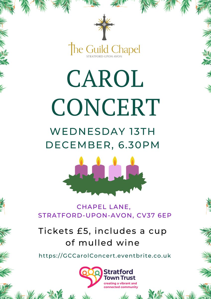 Join us for a festive evening of carol singing at the Guild Chapel on December 13 @ 6:30pm. Organised by our brilliant Guild Chapel volunteers with organ music &amp; of course your favourite carols and readings. Tickets cost £5 &amp; include a cup of mulled wine: GCCarolConcert.eventbrite.co.uk