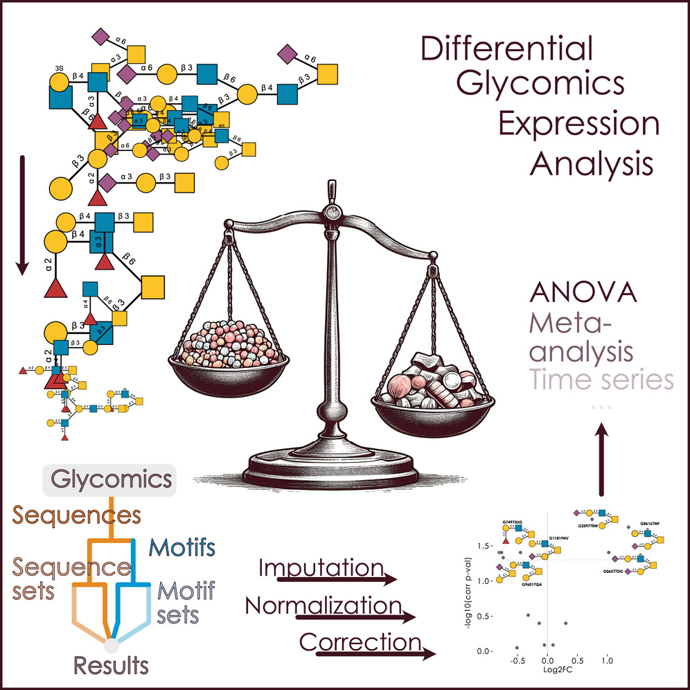 Our latest work on differential expression analysis of glycomics data is now live at @CellRepMethods!
cell.com/cell-reports-m…