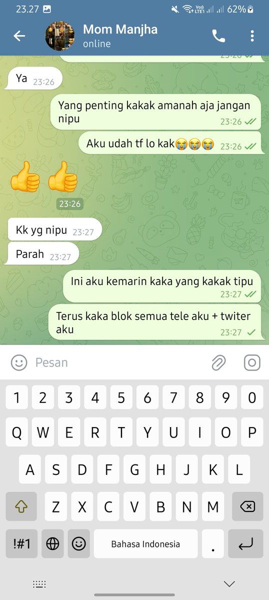 Cahyo2812's tweet photo. Ini chat kelanjutannnya.
Mohon bantu retwet biar rame dan tanggung jawab.@aa_sunda18 @AntoniusSaputr7 @Bagas_argantara @Bareback_Sby @BryanTakana @Bujangkampung02 @gucchoraccho @Tahubulat484099 @c_dault bantuannya ya😭🙏🙏 https://t.co/9QLXfgdeVy