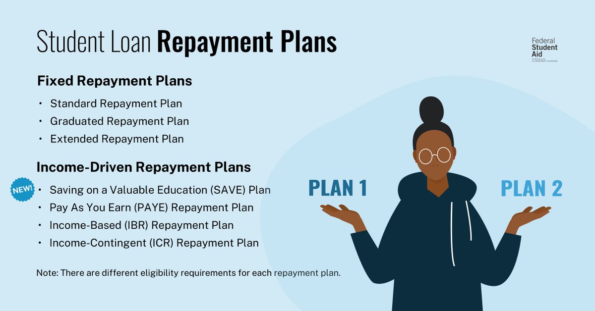 The new Saving on a Valuable Education (SAVE) Plan is just one of many student loan repayment plans. Using our Loan Simulator will help you see if a fixed or income-driven repayment plan is best for you.​ Learn more about what plan works for you: StudentAid.gov/plans
