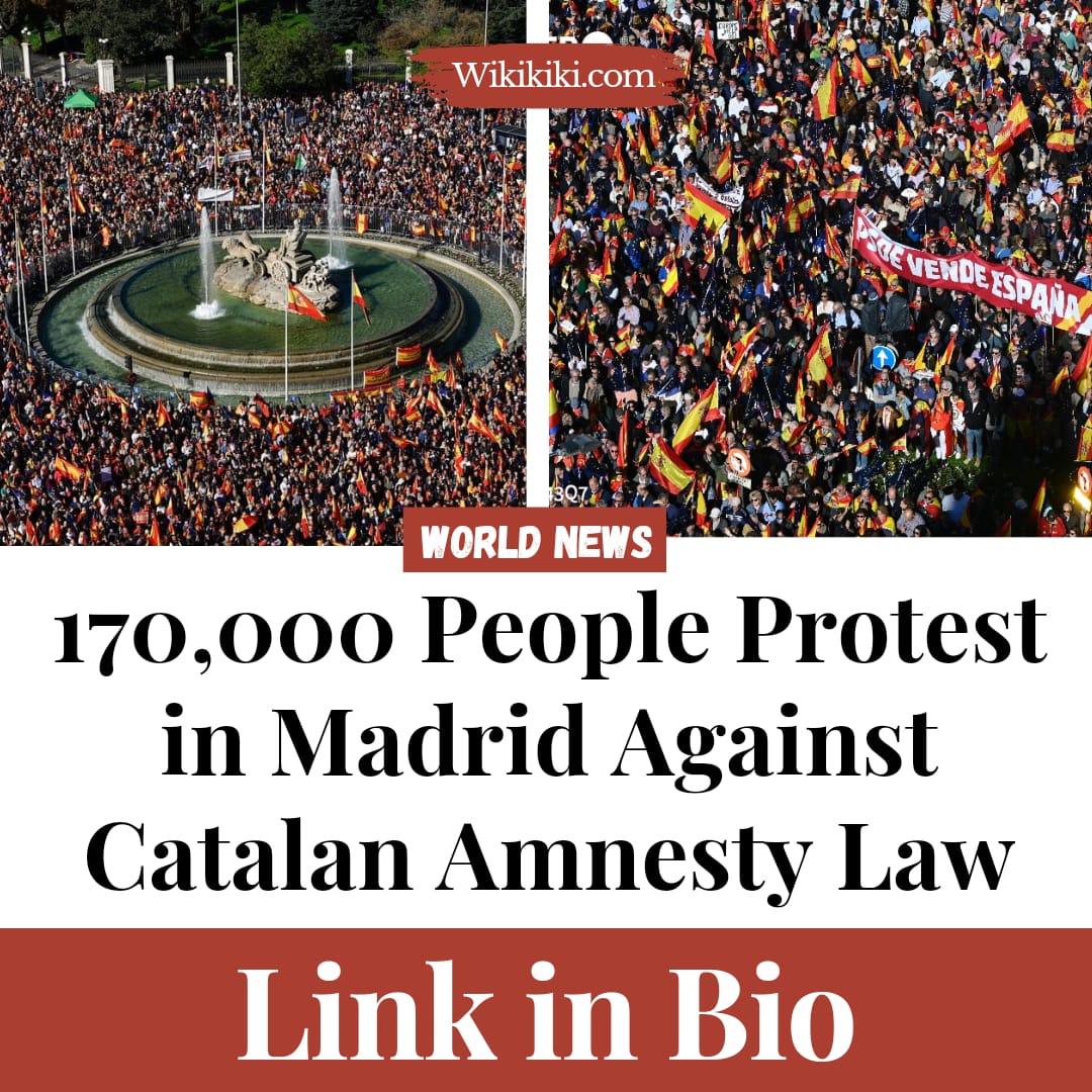 170,000 People Protest in Madrid Against Catalan Amnesty Law...

wikikiki.com/170000-people-…

#madrid #madridnews #madridprotest #catalán #catalannews #amnestylaw #spain #spainnews #spainprotests