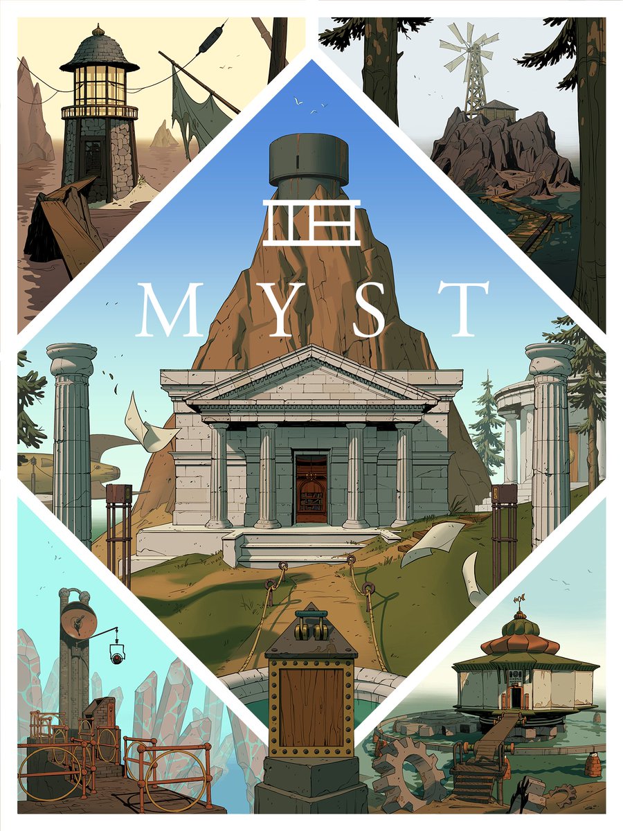 shoomlah's tweet photo. extremely excited to announce my new 30th Anniversary poster for Myst, available over at https://t.co/fvtSuUSx8y📚

This imagery has been indelibly inscribed on the inside of my eyelids since I was a kid, so it was an absolute joy bringing it to life in a more official capacity: https://t.co/fRmdowdTRe