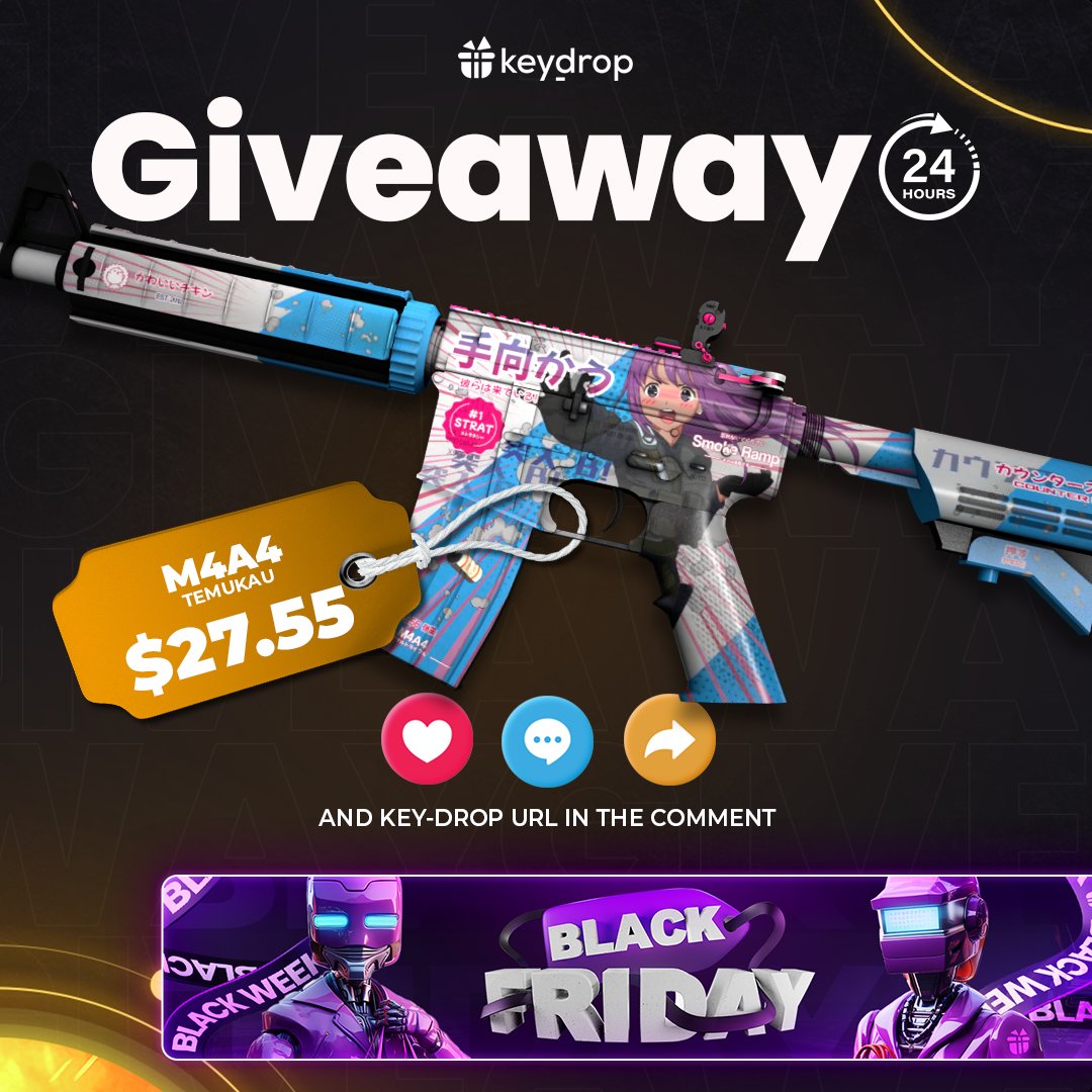 Giveaway on M4A4 | Temukau 🎁

👊 Just leave ❤️ under the post!
🤝 Follow us!
🔁 Retweet!

⏰ Wait 24 hours!

#freeskins #csgoskinsgiveaway #csgoskinsfree #giveaway #airdrop #csgocases #csgocase #csgocommunity #csgoesport #skins #csgoskins #keydrop #keydropcom