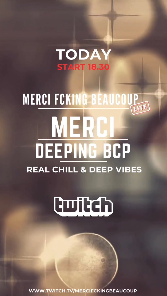 On se retrouve, dès aujourd’hui, à 18h30 sur <a href="/TwitchFR/">Twitch FR</a>, pour un nouveau live Merci Deeping Beaucoup !
—> Chaine Merci Fcking Beaucoup 

#streaming #dj #twitch #twitchstreamer #djset #twitchdj #music #goodvibes #deephouse #organichouse #dj