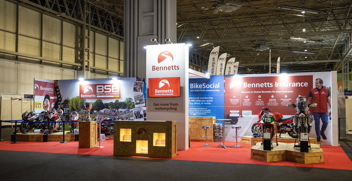 ChrisNewble's tweet photo. Super proud of how the @bennetts_bike MCL stand has turned out this year. Our largest ever build, with some lovely machinery on display. Big thanks to those who helped pull it all together 👌🏻 https://t.co/u0cD2KjmUM