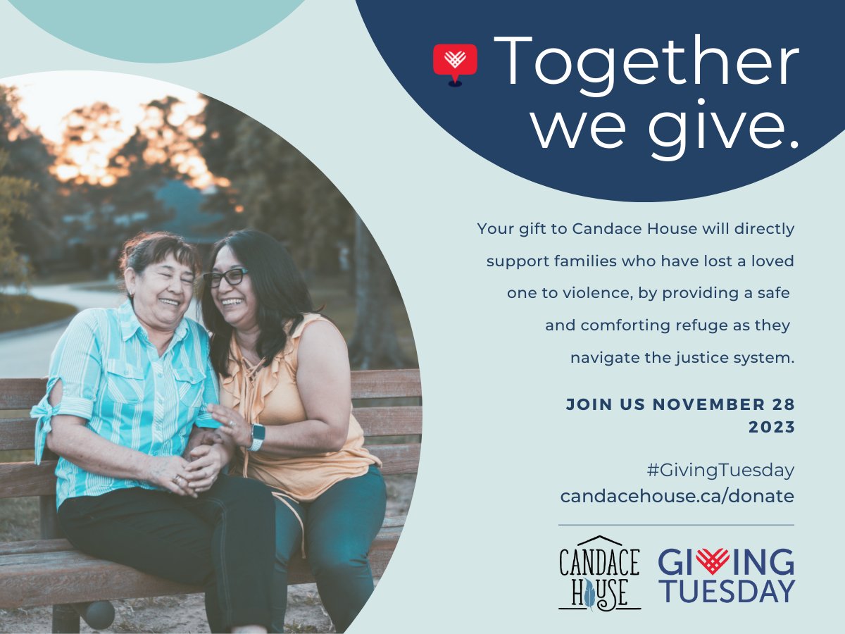 Support families impacted by homicide this #GivingTuesday. Our court accompaniment, food program, and Healing Haven spaces help them heal. Give at candacehouse.ca/donate. #VictimSupport #Community #Nonprofit #JusticeForAll #Winnipeg #Manitoba