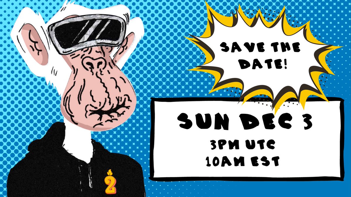 Mark your calendars for a 2-year anniversary celebration during the regular <a href="/Hashlipsnft/">HashLips</a> X (Twitter) spaces.

Sunday, December 3
3pm UTC / 10am Eastern

RT &amp; tag someone in the community!

<a href="/SketchyApeBC/">Sketchy Ape Book Club</a> <a href="/sketchy_labs/">Sketchy Labs</a> <a href="/SketchyDegens/">Sketchy Degens - SOLD OUT</a> <a href="/SABCcommunity/">Sketchy Ape Book Club | Community</a> <a href="/AIOW_io/">AIOW</a>