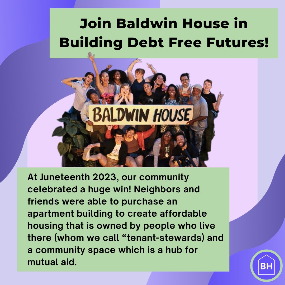 DCW1MutualAid's tweet photo. Baldwin House Community Collective organized to buy an apartment building in one of the most rapidly gentrifying neighborhoods in DC. Now we are launching a Debt Free Futures campaign so resident payments go to upkeep and our community, not loan interest!
https://t.co/h9IsTmknU1 https://t.co/PqjwqicW2w