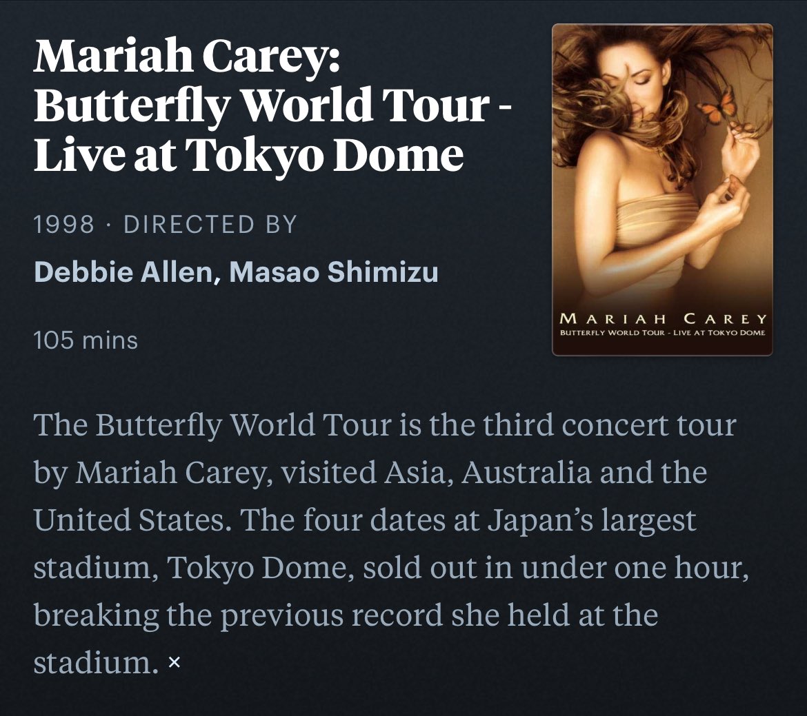 MariahUniverse's tweet photo. @ApplePasta Directed by @msdebbieallen π¦#ButterflyWorldTour π @MariahCarey https://t.co/8X9BSEH5Qf