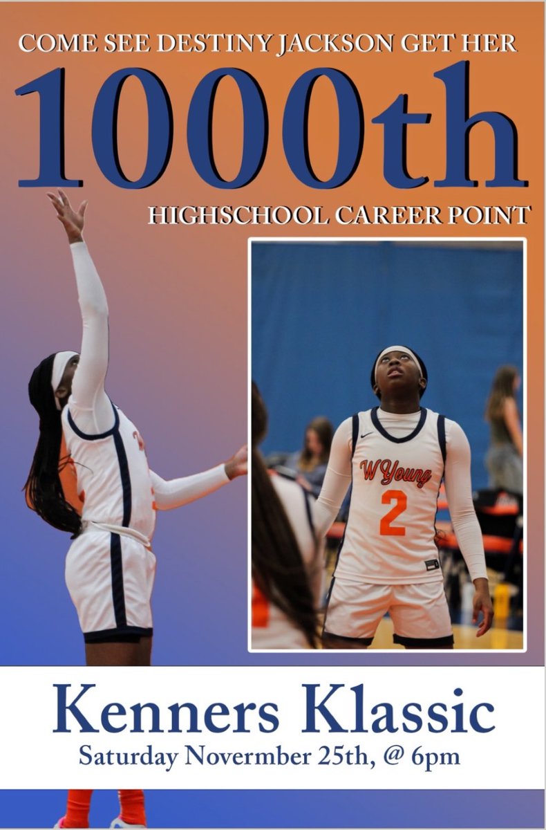Whitney Young Lady Dolphins (@ladydolphinsgbb) on Twitter photo Come and out and help celebrate <a href="/JacksonDestoo/">Destiny Jackson</a> reach a milestone in her high school career!!! #LetsgoDolphins🐬 Come and out and help celebrate <a href="/JacksonDestoo/">Destiny Jackson</a> reach a milestone in her high school career!!! #LetsgoDolphins🐬