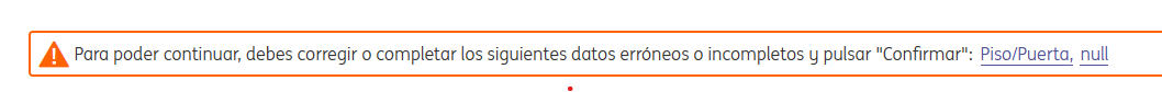 aresgonza's tweet photo. @ING_es por favor, pegarle un ojo al JS de la web esa que teneis que me estoy intentando dar de baja y necesitais mis datos actualizados pero no hay manera de actualizarlos. Los nulls no ayudan. Que debuges el codigo para ver que es lo que falta y que se la sople tambien https://t.co/L2TAeDrq1X