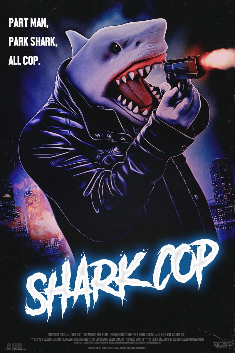 With all the crappy shark movies going about now, I still cant believe we haven't got a shark cop yet. Made a little poster for one though :) #sharkmovie #sharkcop #sharkpuppet @WildEyeMovies #poster