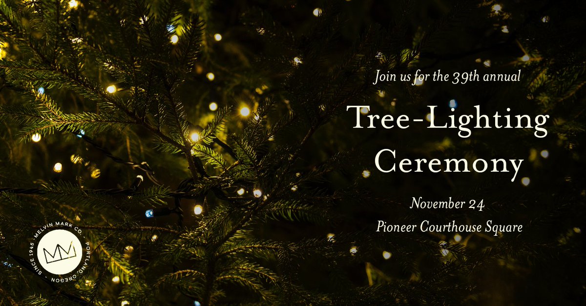 MelvinMarkCRE's tweet photo. Don’t miss the annual tree-lighting ceremony at @thesquarepdx this Friday, 11/24. Enjoy a sing-along with Portland’s own Thomas Lauderdale, appearances by local business leaders including @Nordstrom Manager Courtney Posey, and 9,500 colorful LED lights on the city’s 75-foot tree. https://t.co/YAmgbcGhuF