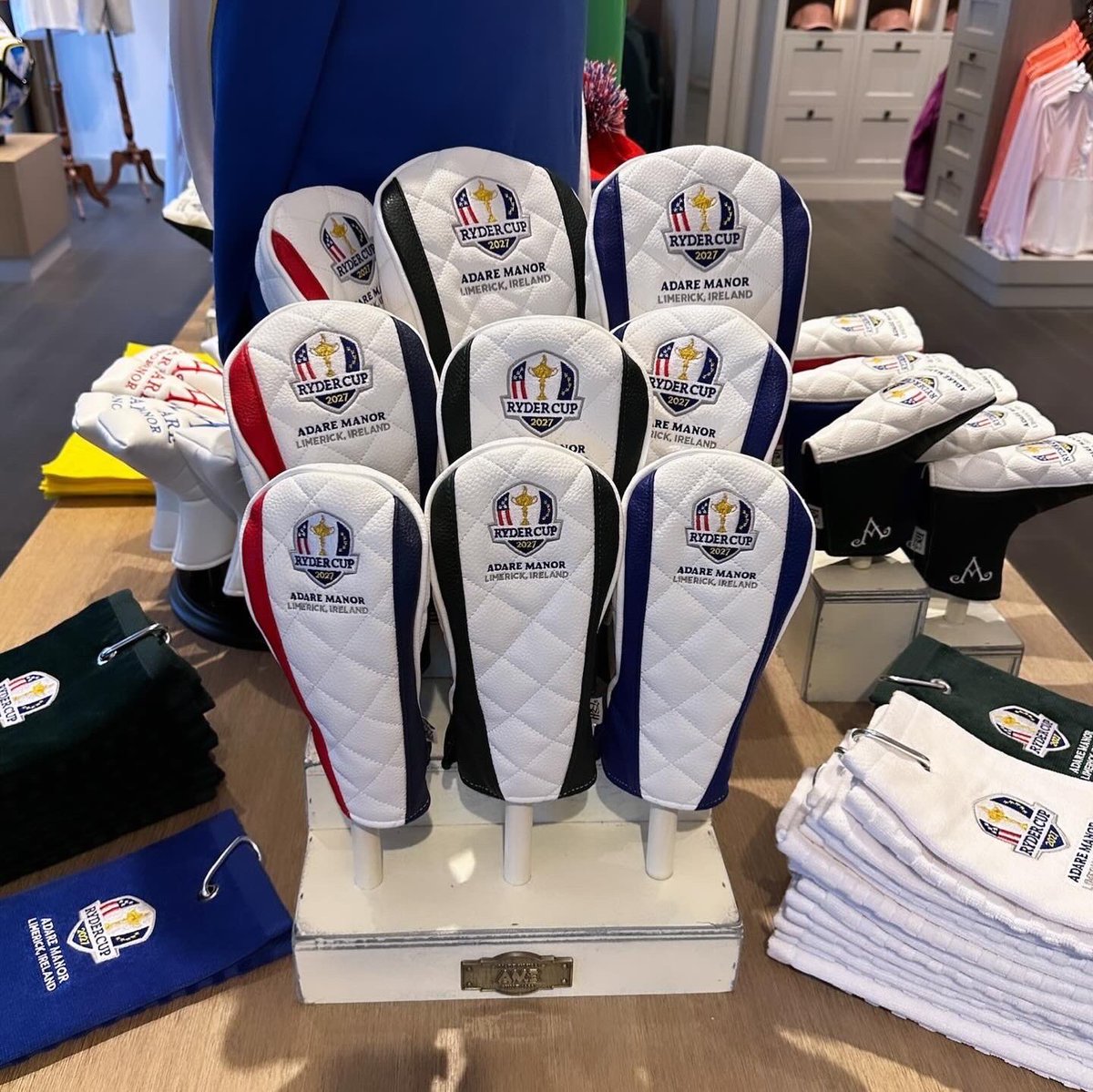 PRG_Golf's tweet photo. Look out for your favourite #PRGProShop set-up. 👀
We’re honoured to have so many of our PRG designs feature in pro-shops around the world. 
Make sure you tag @PRG_Golf &amp; #PRGProShop. 
We’re starting it off with this one from @TheAdareManor as they prepare for the 2027 Ryder Cup. https://t.co/KLbm4874rJ