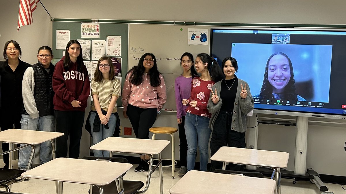 Fun and informative lunch with the MBHS Code Girls Club and our guest speaker Holland a former CS student from <a href="/GMHS_SMCPS/">Great Mills HS</a> 
Lots of insight on her college CS projects and internship at Amazon. Thanks Holland! 
<a href="/blairmagnet/">Blair Magnet</a>