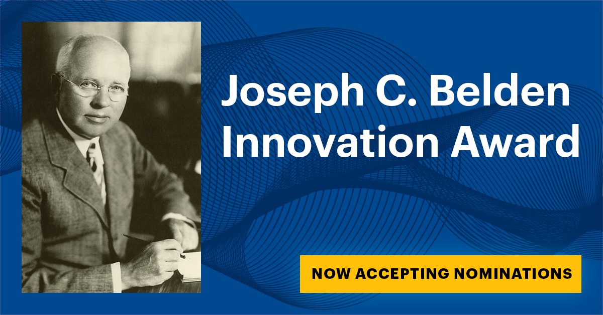 Exciting news! Introducing the Joseph C. Belden Innovation Award, honoring Belden's visionary legacy in cutting-edge solutions for mission-critical infrastructures. 🏆

Ready to nominate a trailblazer? 🏆Learn more: bit.ly/47uBDRO

#InnovationAward #BeldenLegacy