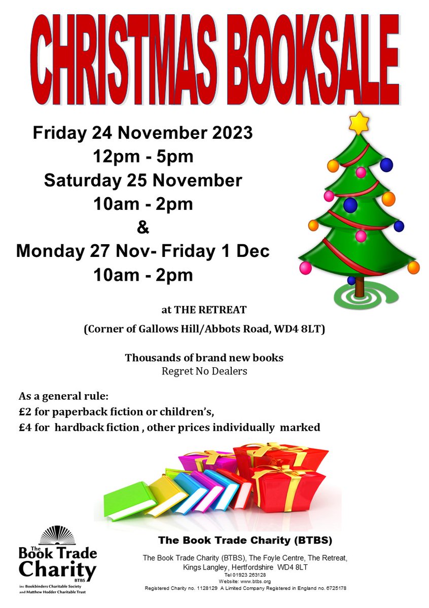 The Book Trade Charity Christmas booksale starts this Friday! Best place to get your Christmas gifts!