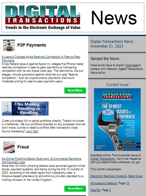 DTPaymentNews's tweet photo. Today’s Digital Transactions News: Apple Faces P2P Payments Lawsuit; Phishing Attacks Mushroom; AppBrilliance Lands TruistOutlay
https://t.co/uQwvq0fk55
#P2Ppayments #lawsuit #Apple #crypto #phishing #onlineattacks #investment
#RTP https://t.co/62Cd8Sb1Tr