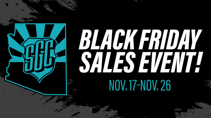 BLACK FRIDAY STARTS EARLY @ SGC!
Shop in-store or visit our selection online for our best deals and lowest prices of the year.
Save BIG on Handguns, Rifles, Ammo, Optics, Shotguns, Suppressors, Tasers &amp; Much More!  This Event ends Sunday 11/26.
Shop Now: bit.ly/3SI88Hz